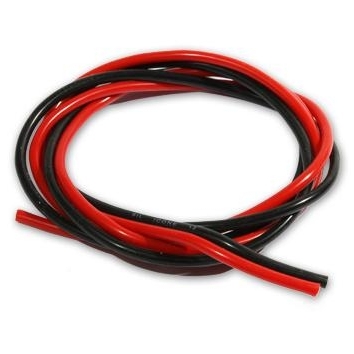 Cavo siliconico 1mm2 (AWG 16) 1m rosso + 1m nero